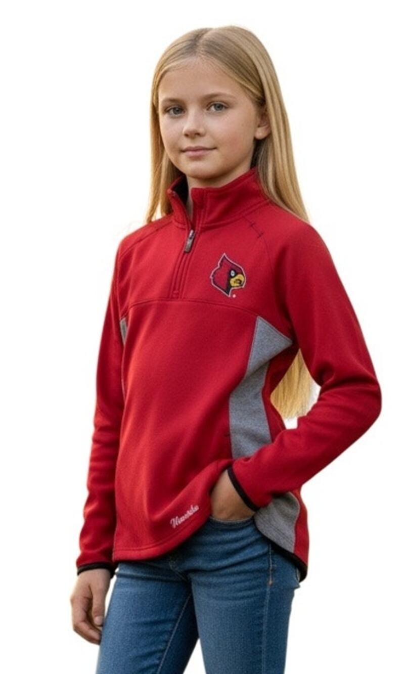 Gen2 Louisville Cardinals NCAA Extreme Team Logo 1/4 Zip Jacket Girls Size XL 16